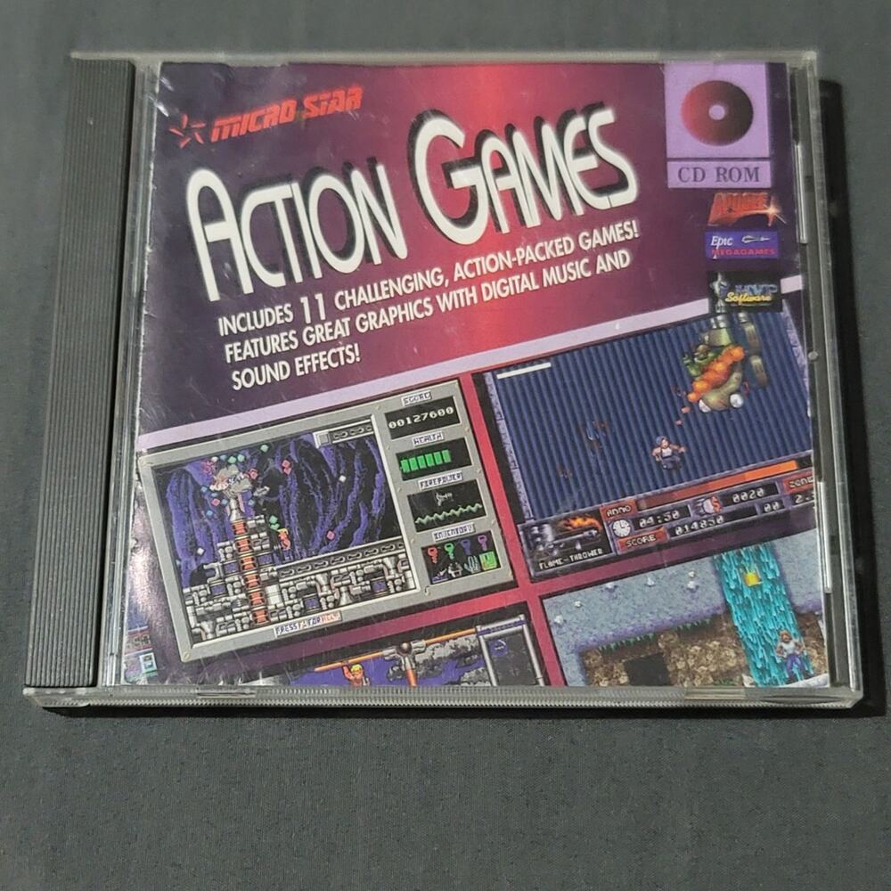 Vtg 1994 Micro Star Action Games CD ROM Video Games